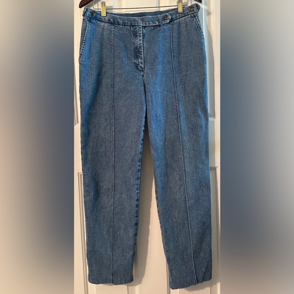 Lauren Ralph Lauren 8 Vintage Straight Leg Center Seam Flat Front Stone Washed